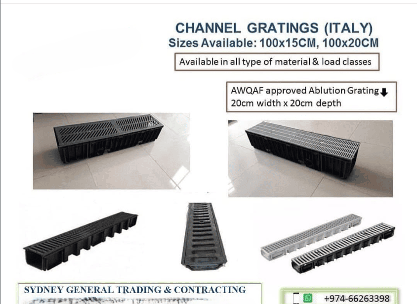Channel grating supplied by Sydney Qatar